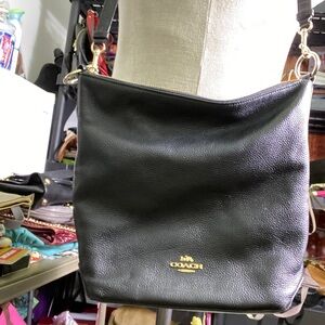 Coach Black Leather Shoulder Bag